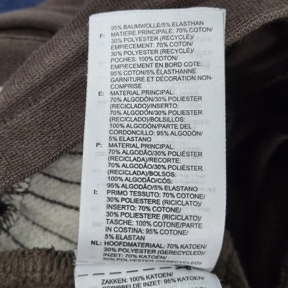 Adidas Men‎ Activewear Pants M Brown Embroidered Sweatpants Plaid Stripe Fleece